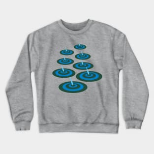 RAINDROPS IN PUDDLES Graphic Outdoor Water Weather Geometric - UnBlink Studio by Jackie Tahara Crewneck Sweatshirt